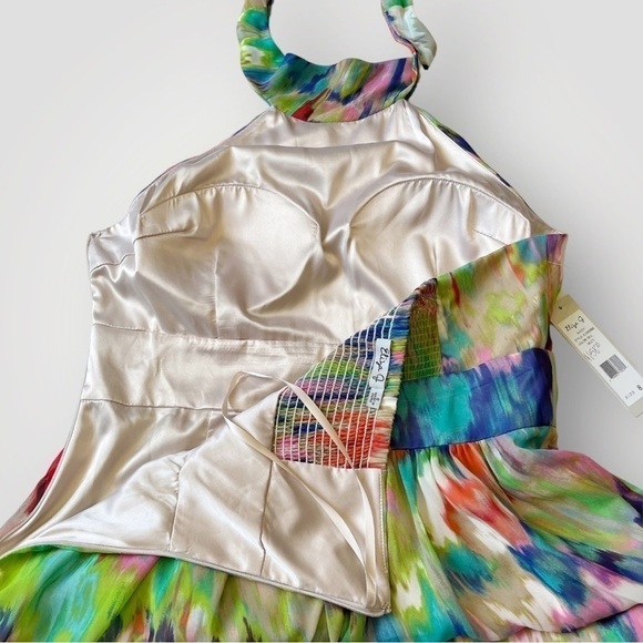 Eliza J Maxi Dress High Neck Halter Tie Rainbow Tie Dye 8 - Picture 8 of 13